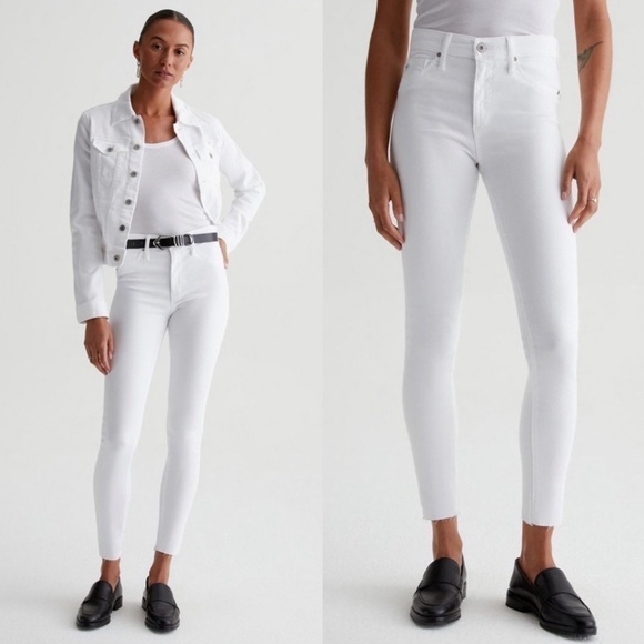 AG FARRAH SKINNY ANKLE HIGH RISE WHITE RAW - Picture 1 of 5